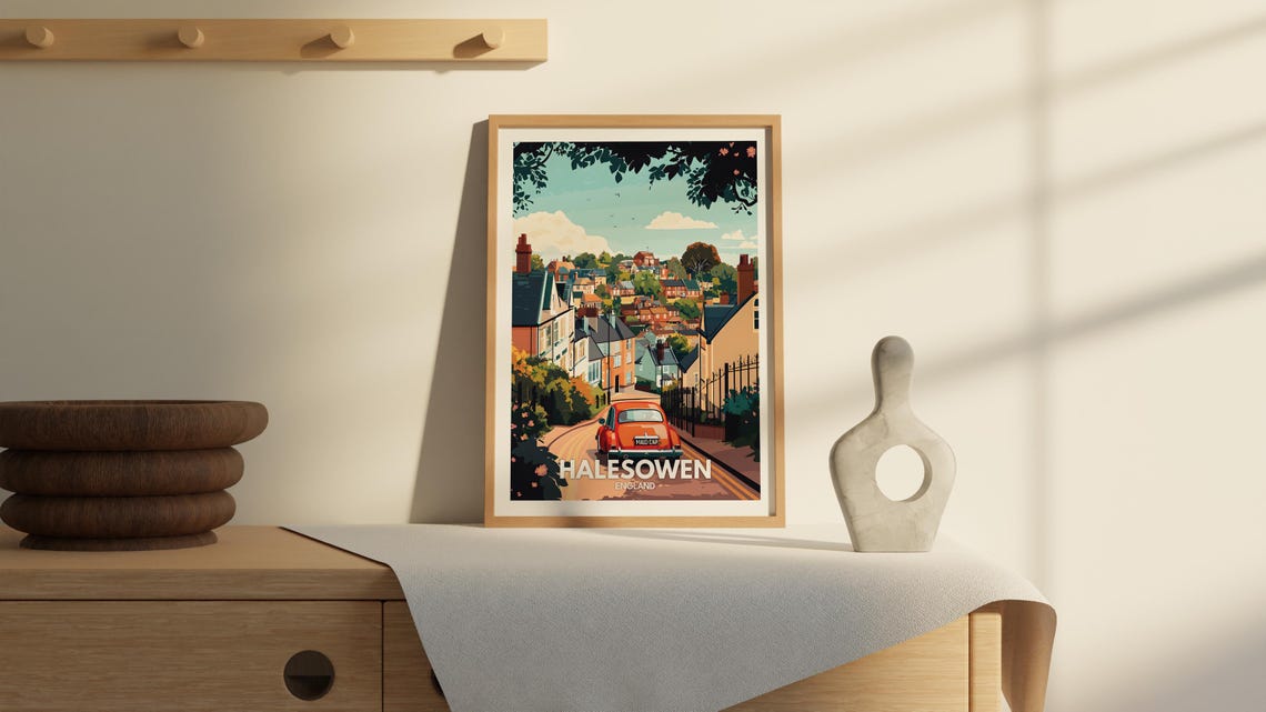 Halesowen Travel Print England Halesowen Travel Poster England Travel Poster United Kingdom Wall Art British Art Decor - Image 3