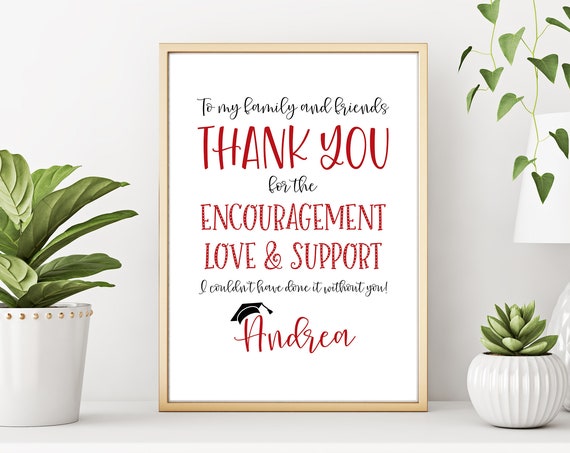 Graduation Party Decoration 2025 Personalized Friends And Family Thank You Class Of 2025 High School Graduation Senior 2025
