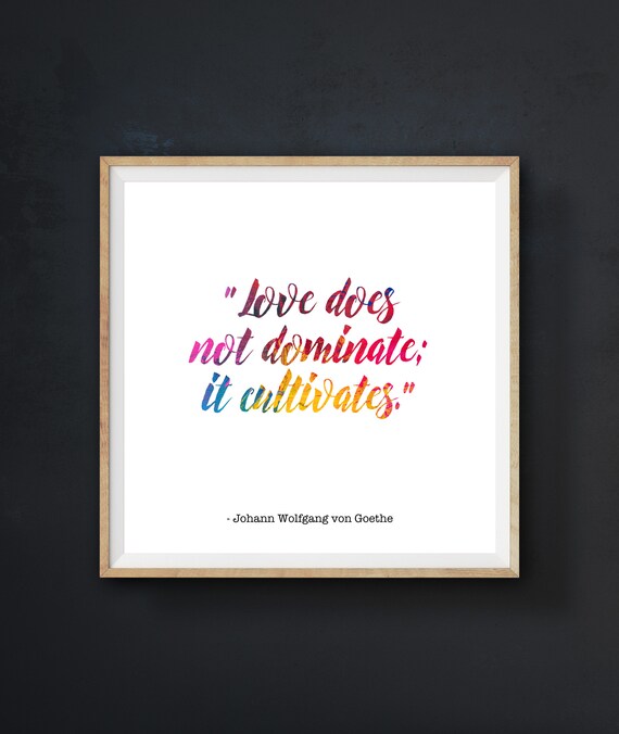 Johann Wolfgang von Goethe Love Does Not Dominate Quote Poster