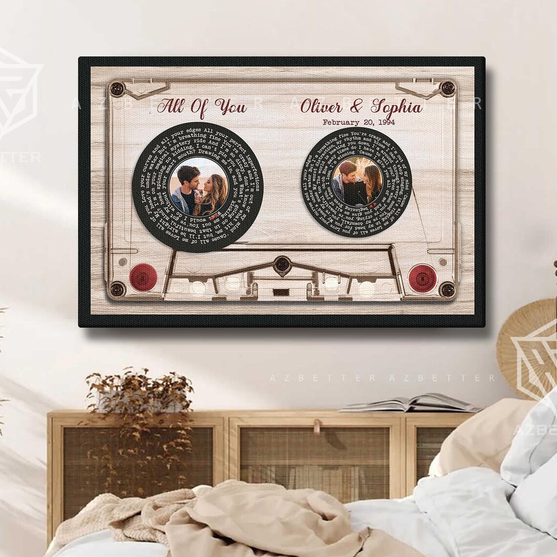 All Of You Cassette Tape Personalized Song Lyrics Couple Poster - Image 4