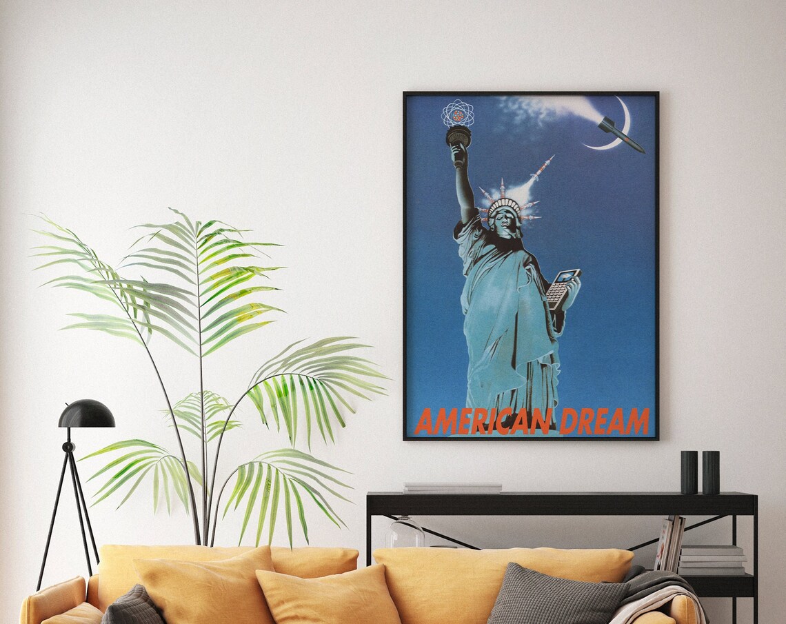 American Dream Statue of Liberty Rocket Space Surrealist Poster - Image 7