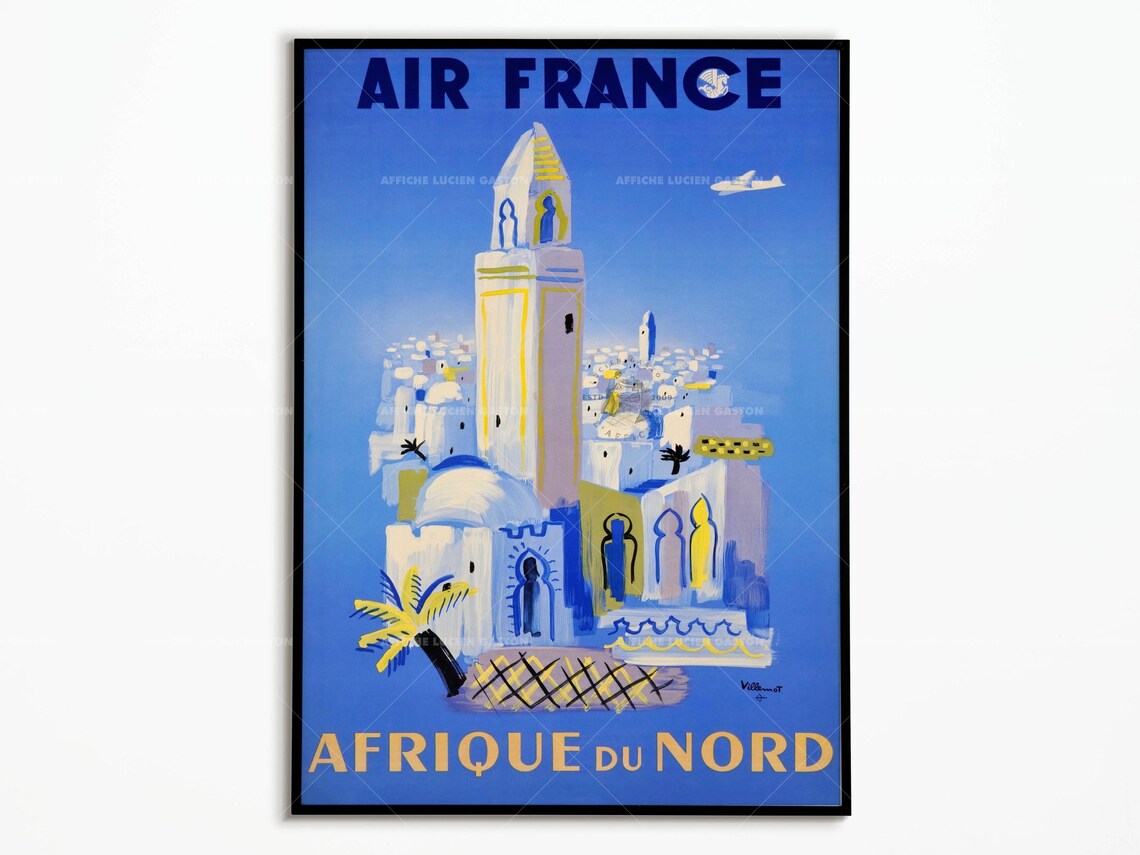 Vintage Air France North Africa Travel Poster