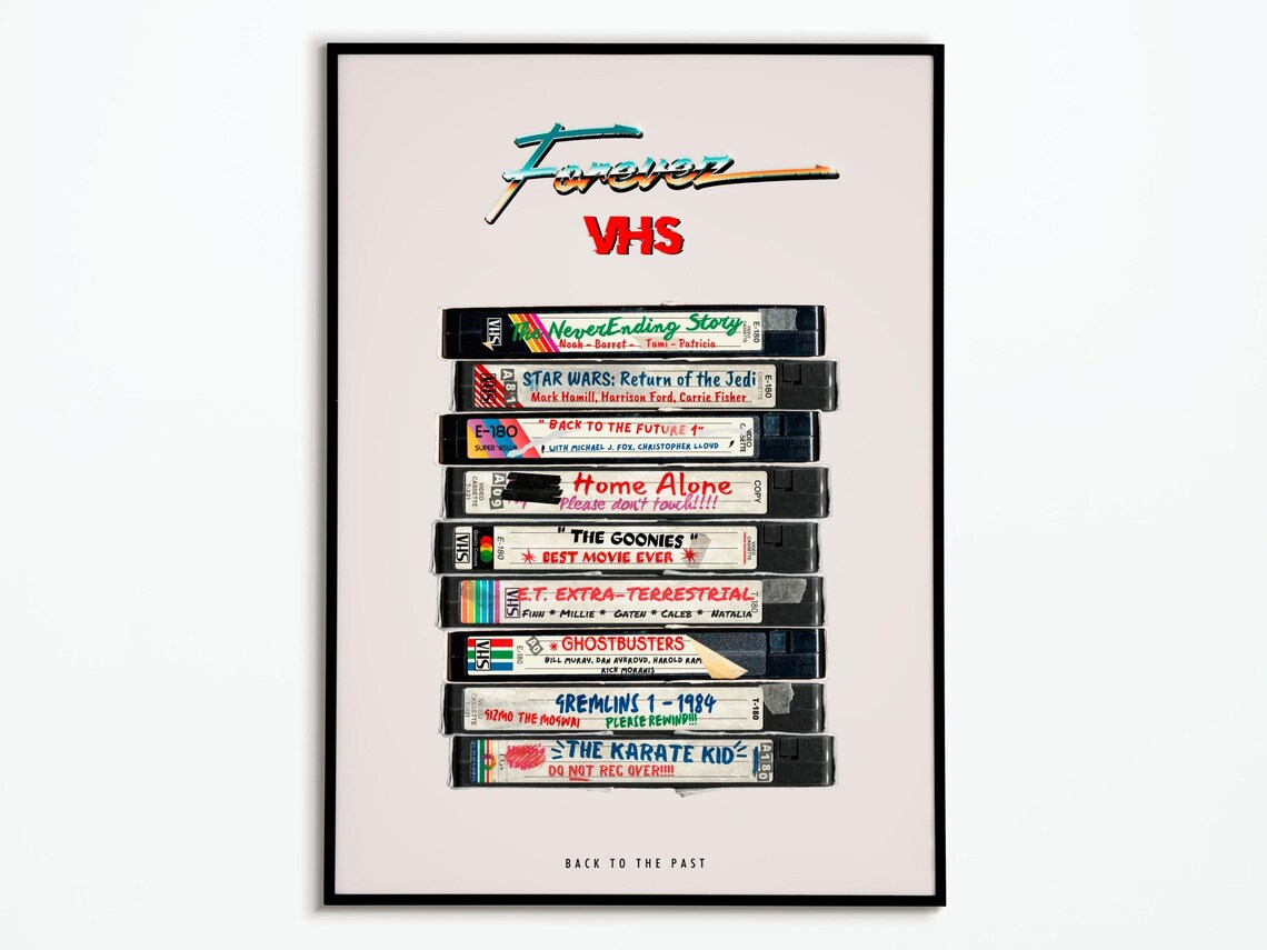 Vintage VHS Movie Poster, 80s Film Wall Art Print