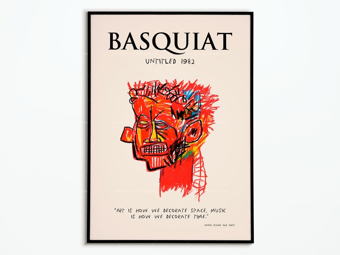 Jean-Michel Basquiat Untitled 1982 Red Head SAMO Quote Art Poster