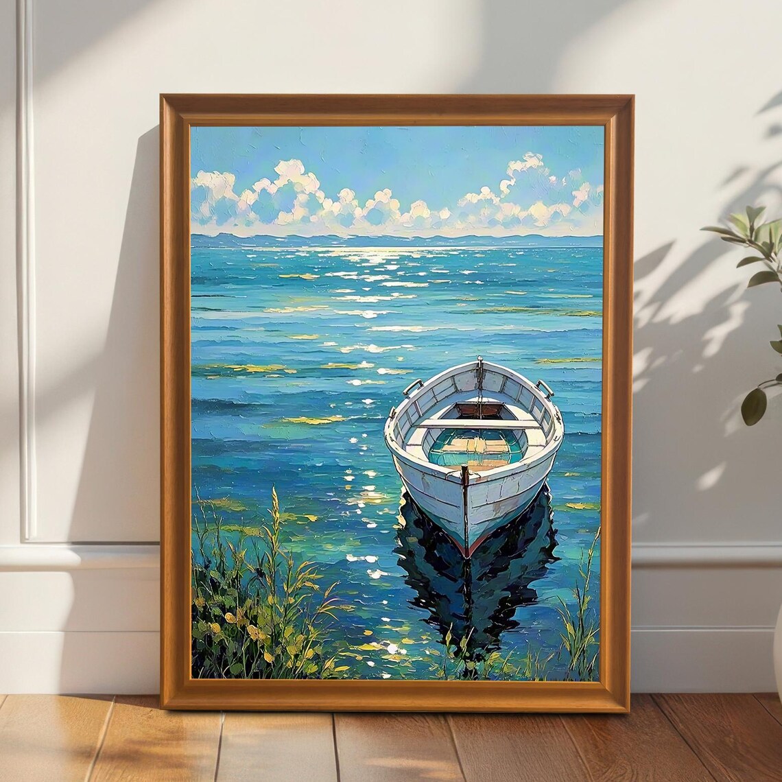 Row Boat Lake Waterscape Art Print