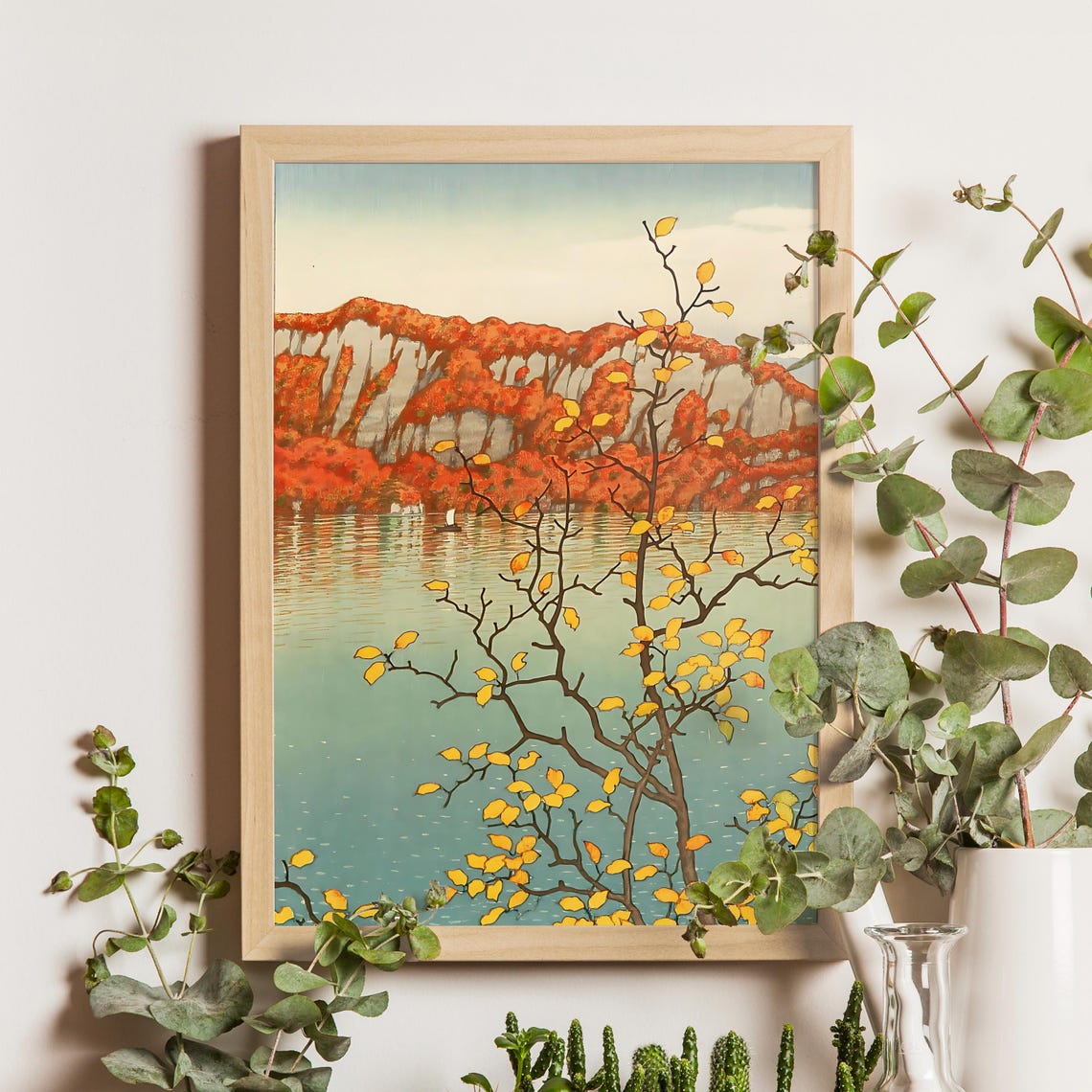 Kawase Hasui Senjo Cliff Towada Lake 1930s Autumn Foliage Poster