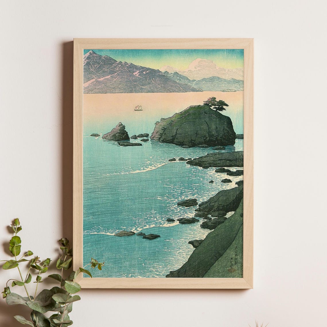 Kawase Hasui Kude Beach Wakasa Rocky Coast 1920 Woodblock Poster