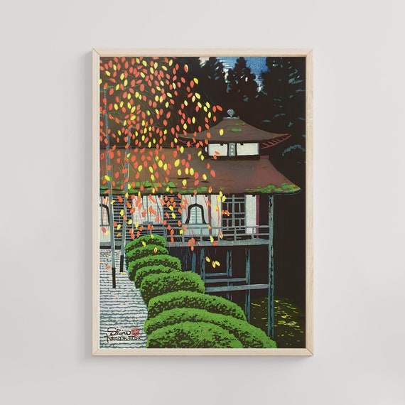Red Cherry Blossoms At Josokoji Temple Kyoto Kasamatsu Shiro Ukiyoe Print Japanese Artwork Blossom