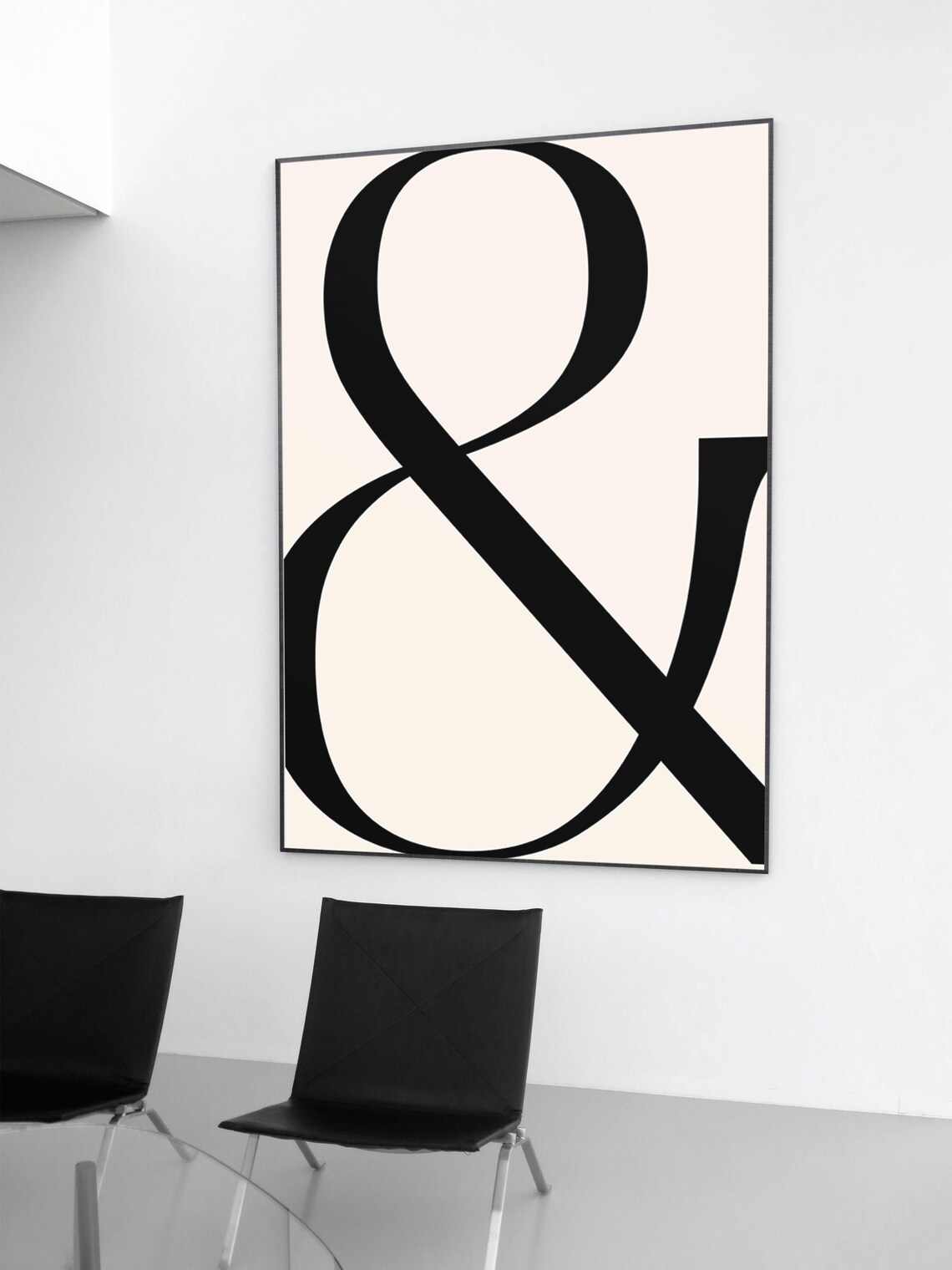 Minimalist Symbol Art Ampersand Typography Modern Wall Decor Black And Beige Print Ampersand Art Print Bold Typography Modern Decor - Image 3