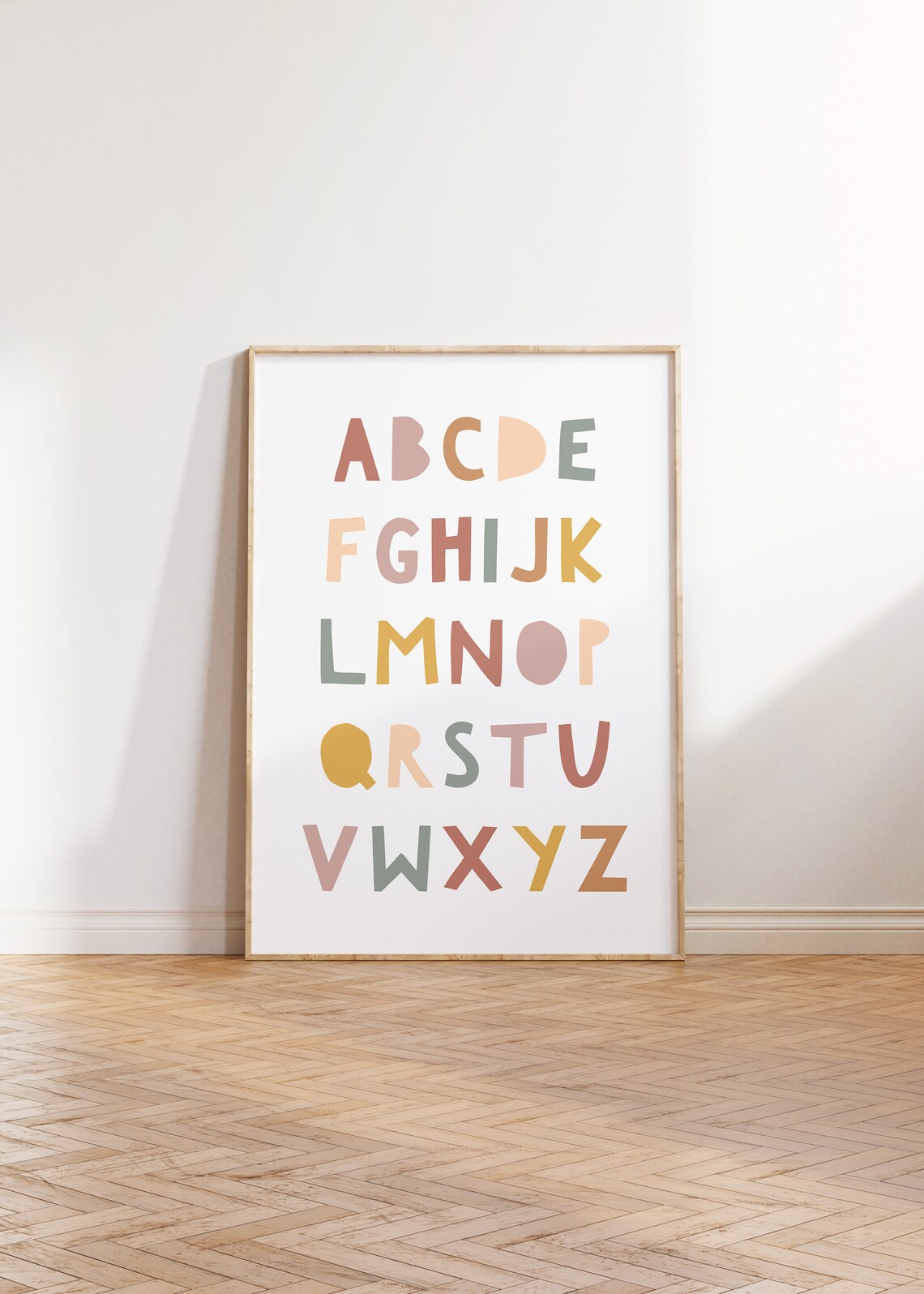 Alphabet Print Rainbow Nursery Decor, Kids Room Art Print
