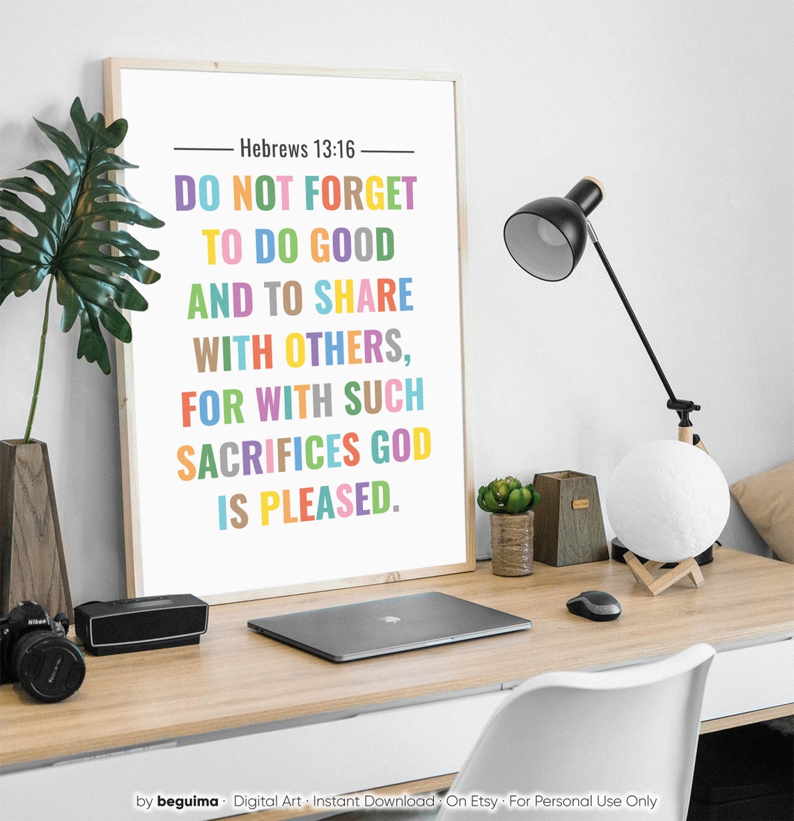Hebrews 13 16 Do Good and Share Colorful Faith Scripture Poster - Image 3