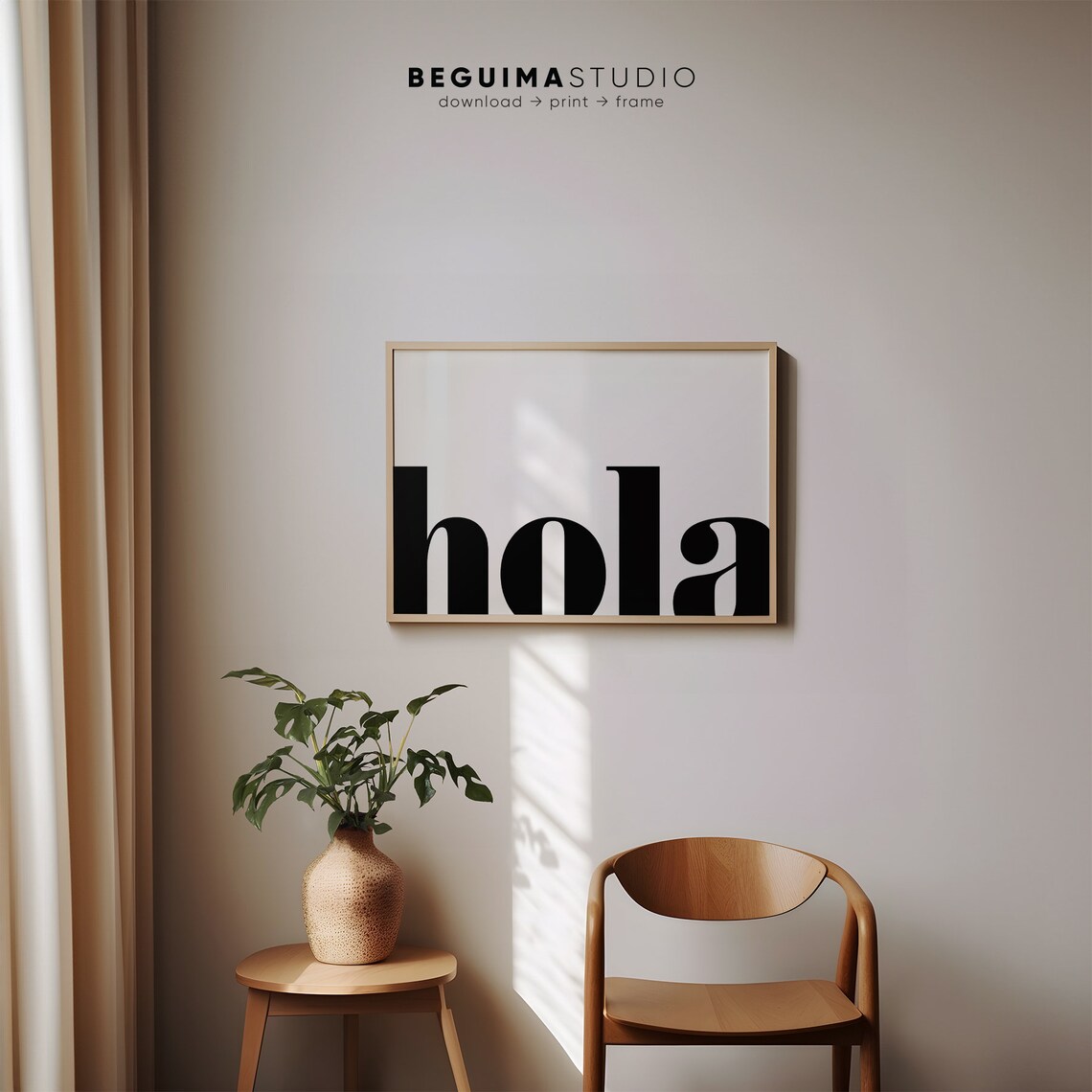 Hola Hello Sign, Welcome Office Art Print - Image 4