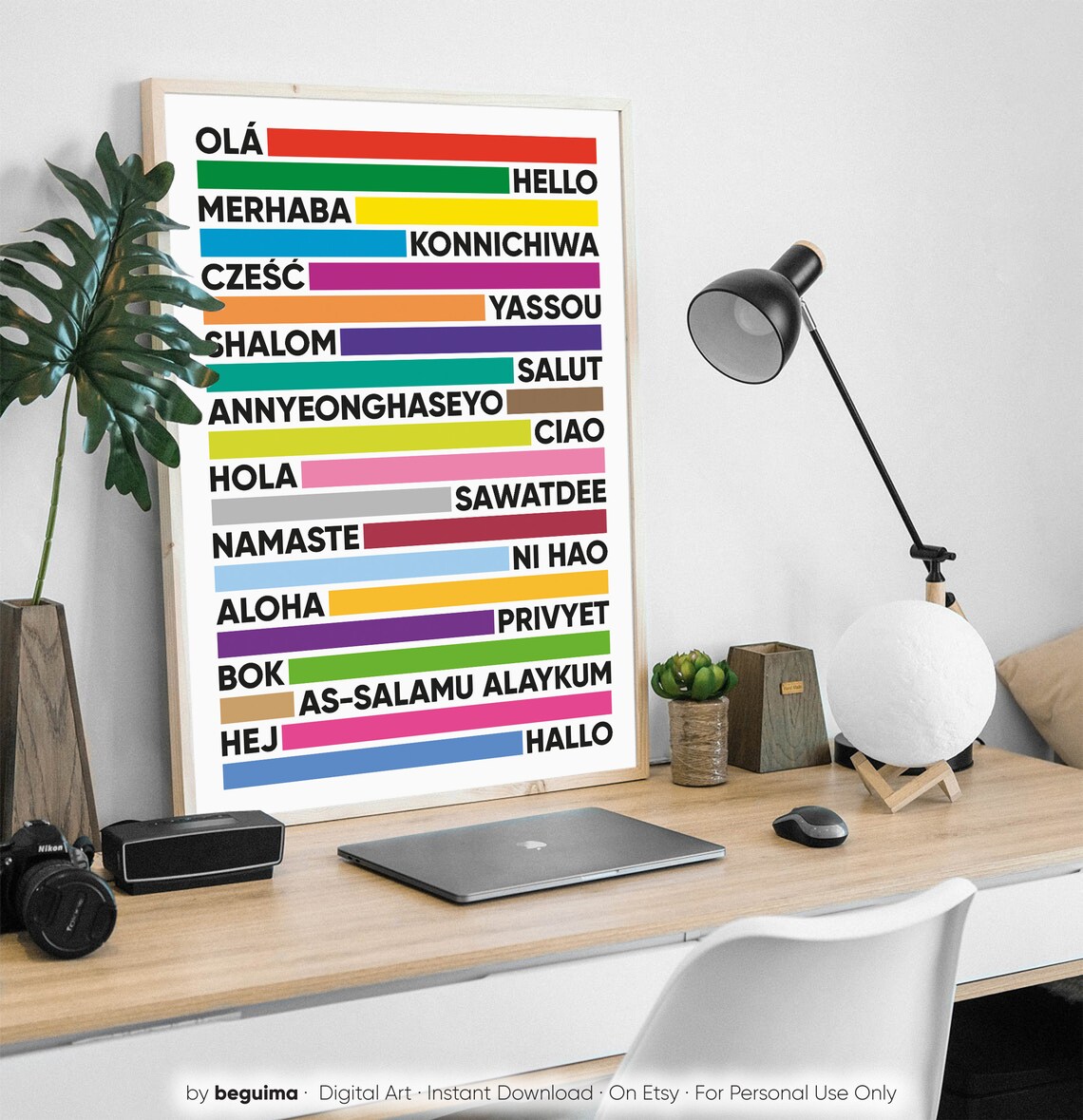 Hello in Different Languages Art Print, Kids Decor - Image 3