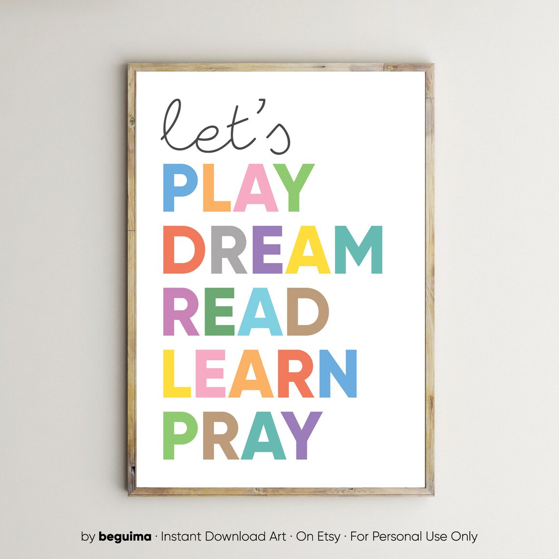 Kids Christian Print, Pray Lets Play Lets Read