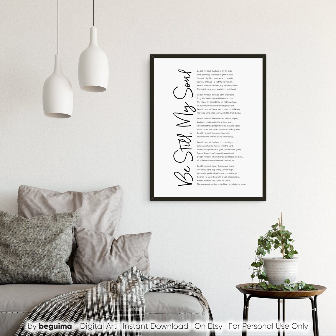 Be Still My Soul Christian Hymn Prayer Art Print - Image 2