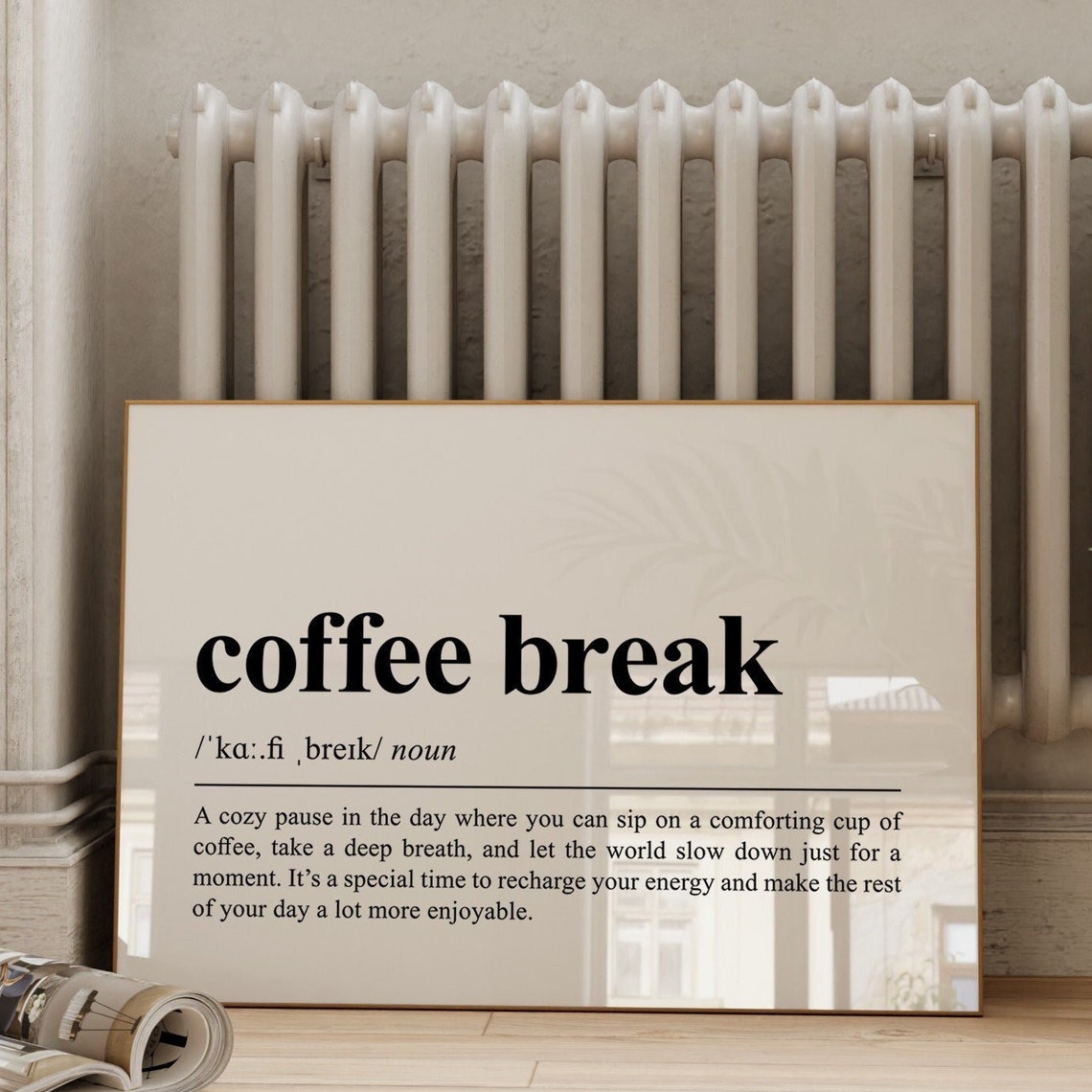 Coffee Break Definition Dictionary Style Cozy Kitchen Cafe Poster - Image 3