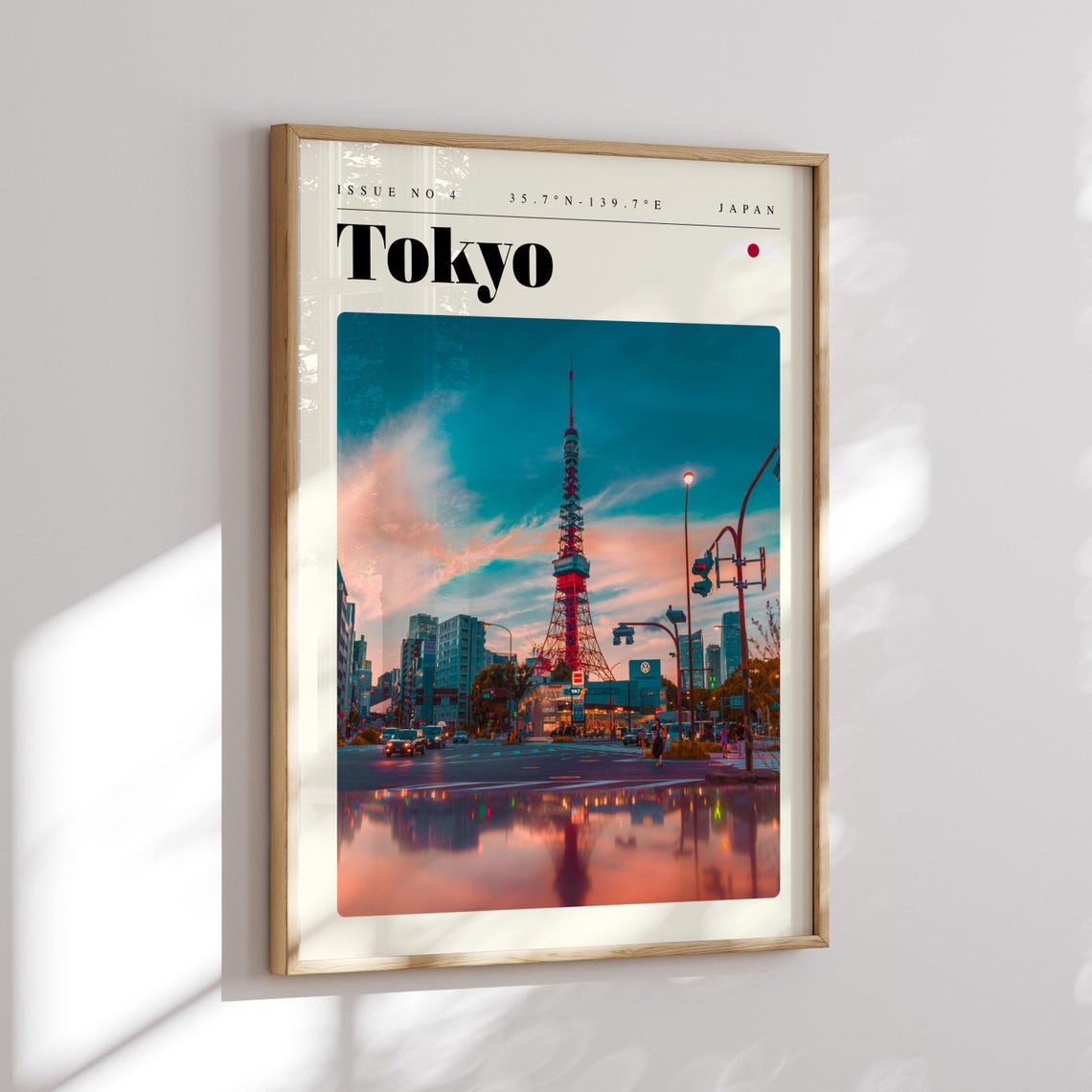 Tokyo Vintage Travel Poster Featuring Tokyo Tower Sunset Japan - Image 2