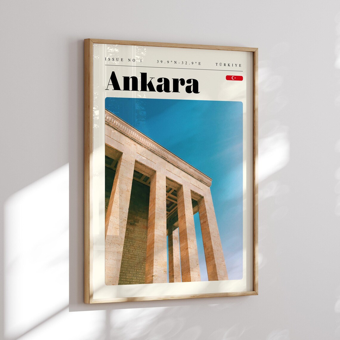Ankara Turkey Monumental Stone Colonnade Against Sky Travel Poster - Image 2