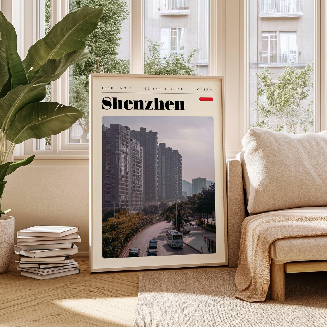 Shenzhen China Modern City Street Towers Photography Travel Poster