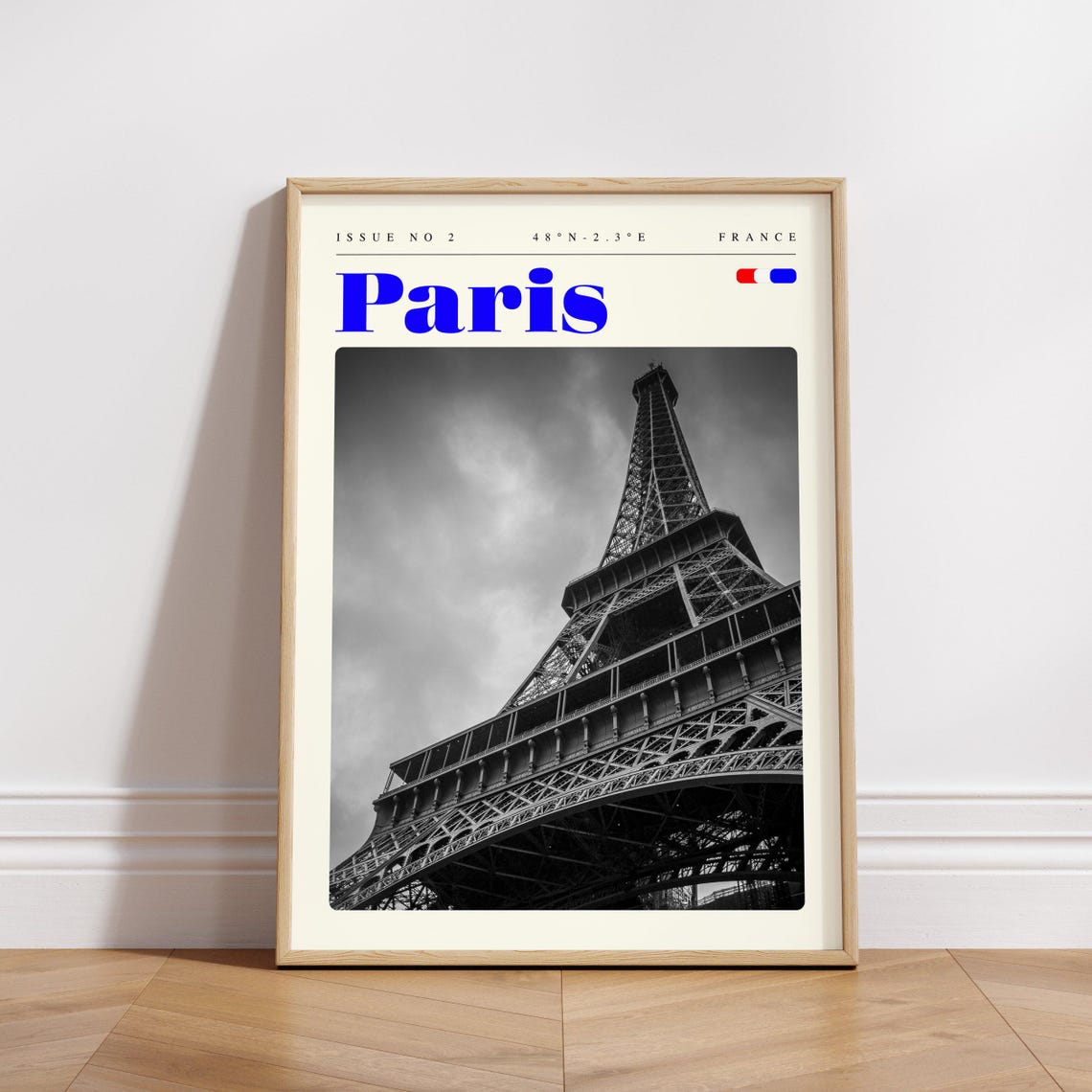 Paris France Eiffel Tower Black and White Iron Lattice Travel Poster - Image 3