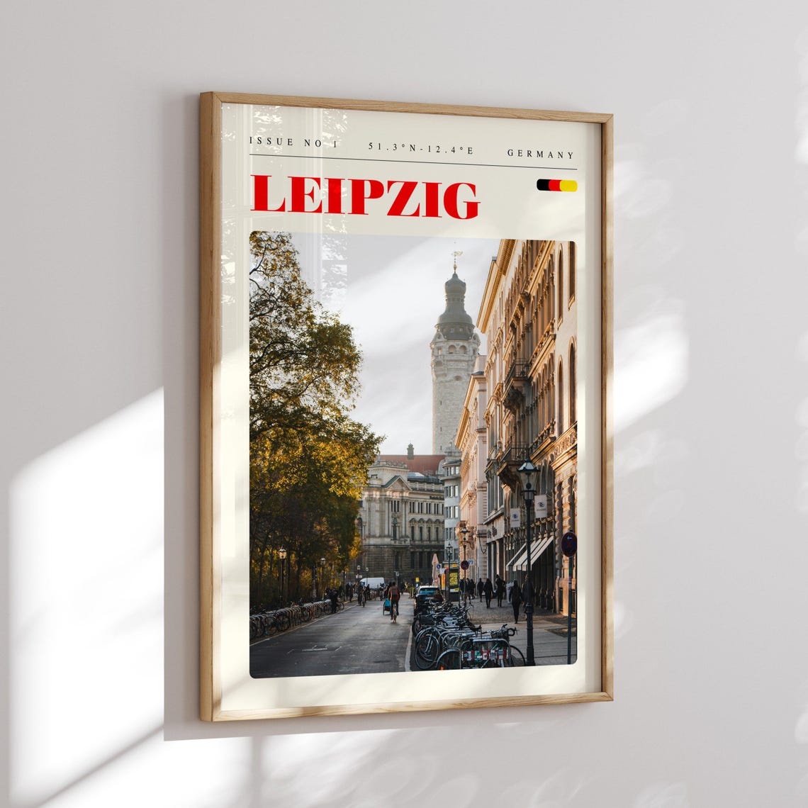 Leipzig Historic Old Town Street Tower View Germany Travel Poster - Image 2