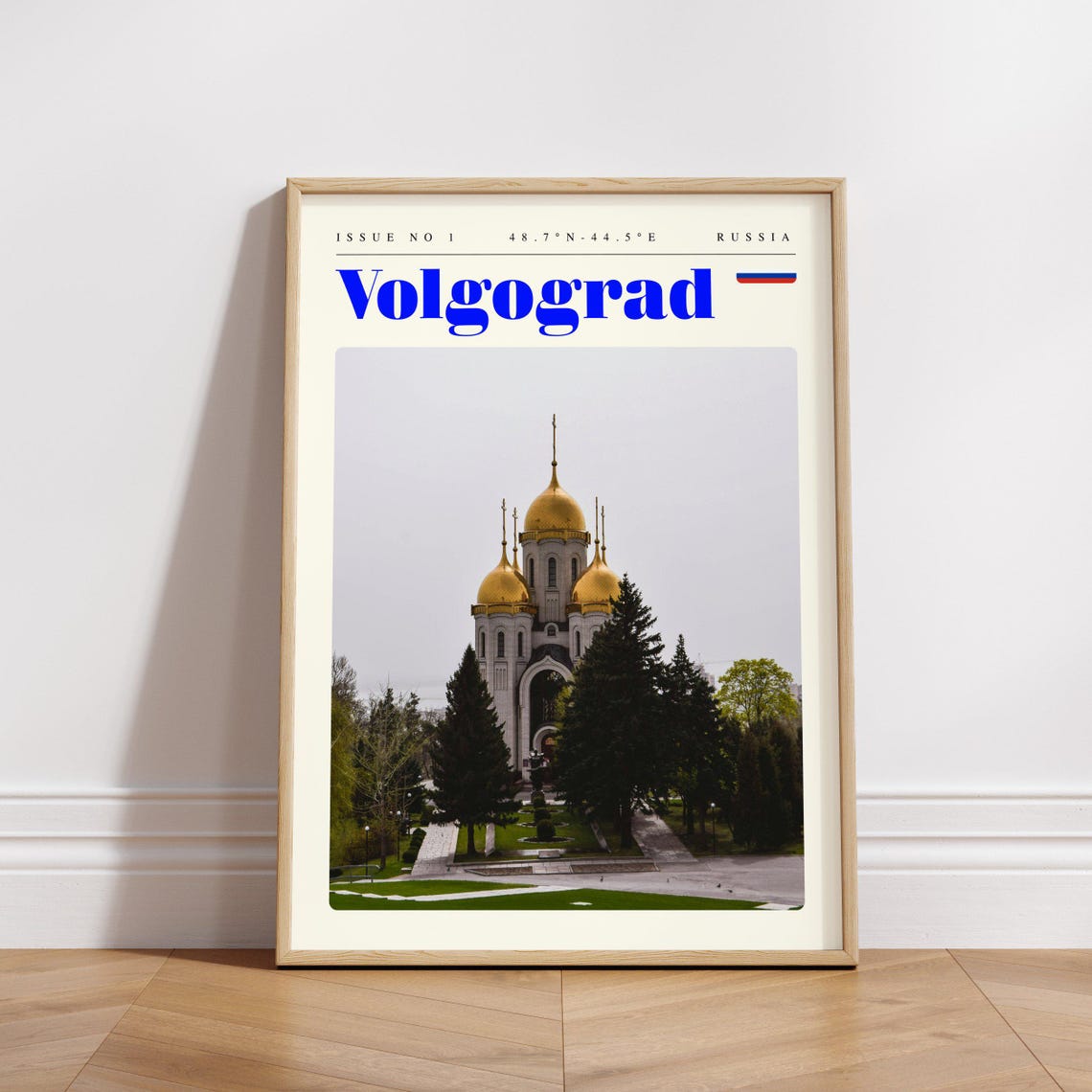 Volgograd Russia Golden Dome Cathedral Photography Travel Poster - Image 3