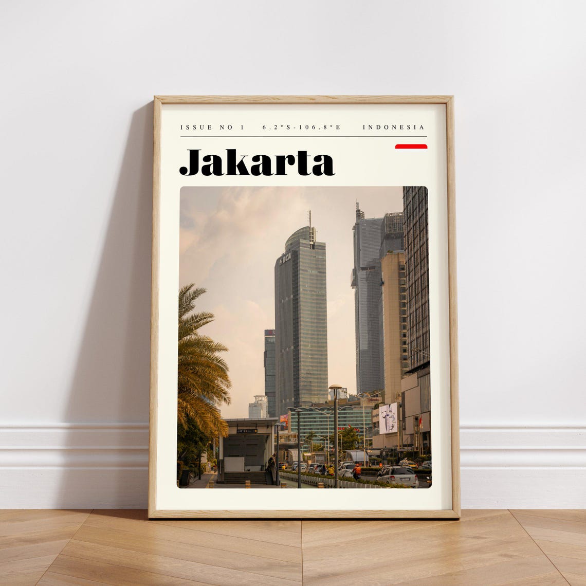 Jakarta Indonesia Downtown Skyscraper Street Palm View Poster - Image 3