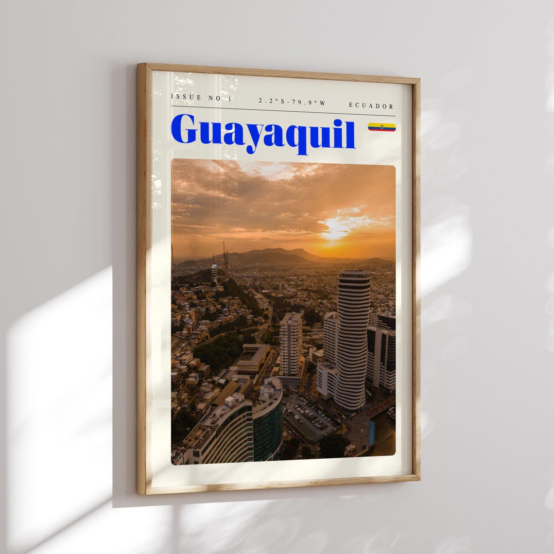 Guayaquil Sunset Skyline Ecuador Issue 1 Retro Travel Poster - Image 2
