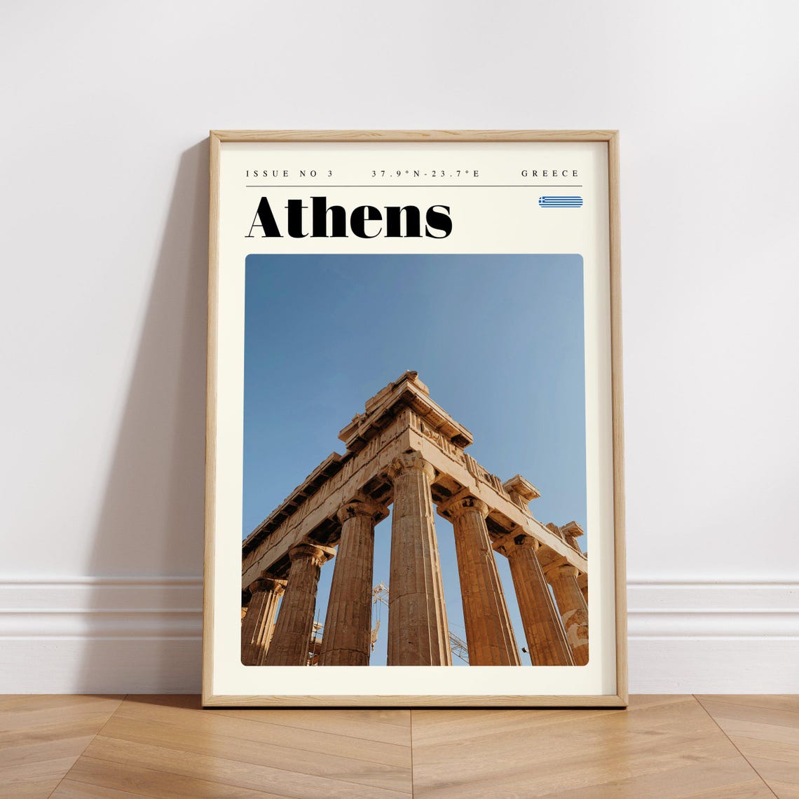 Athens Greece Parthenon Ancient Columns Sunlit Blue Sky Poster - Image 3