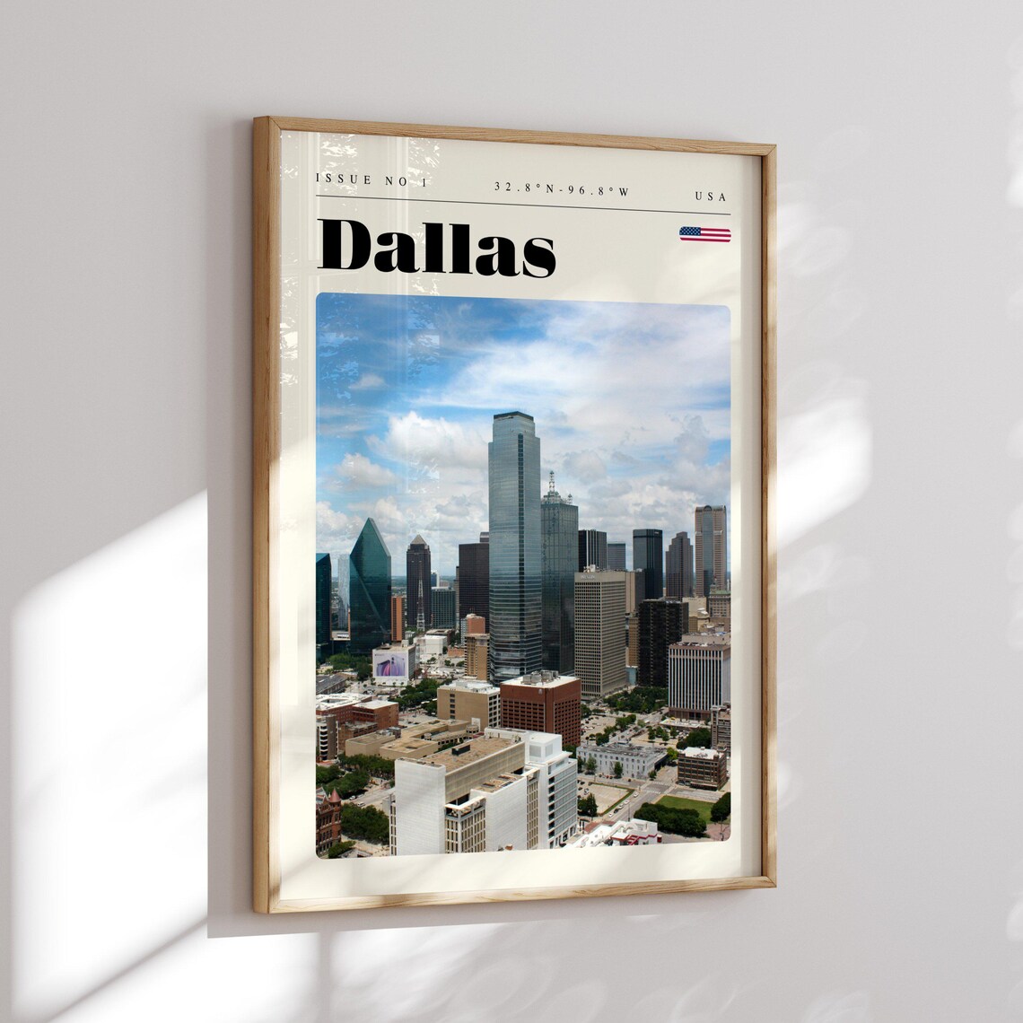 Dallas USA Downtown Skyscrapers Daylight Skyline View Travel Poster - Image 2