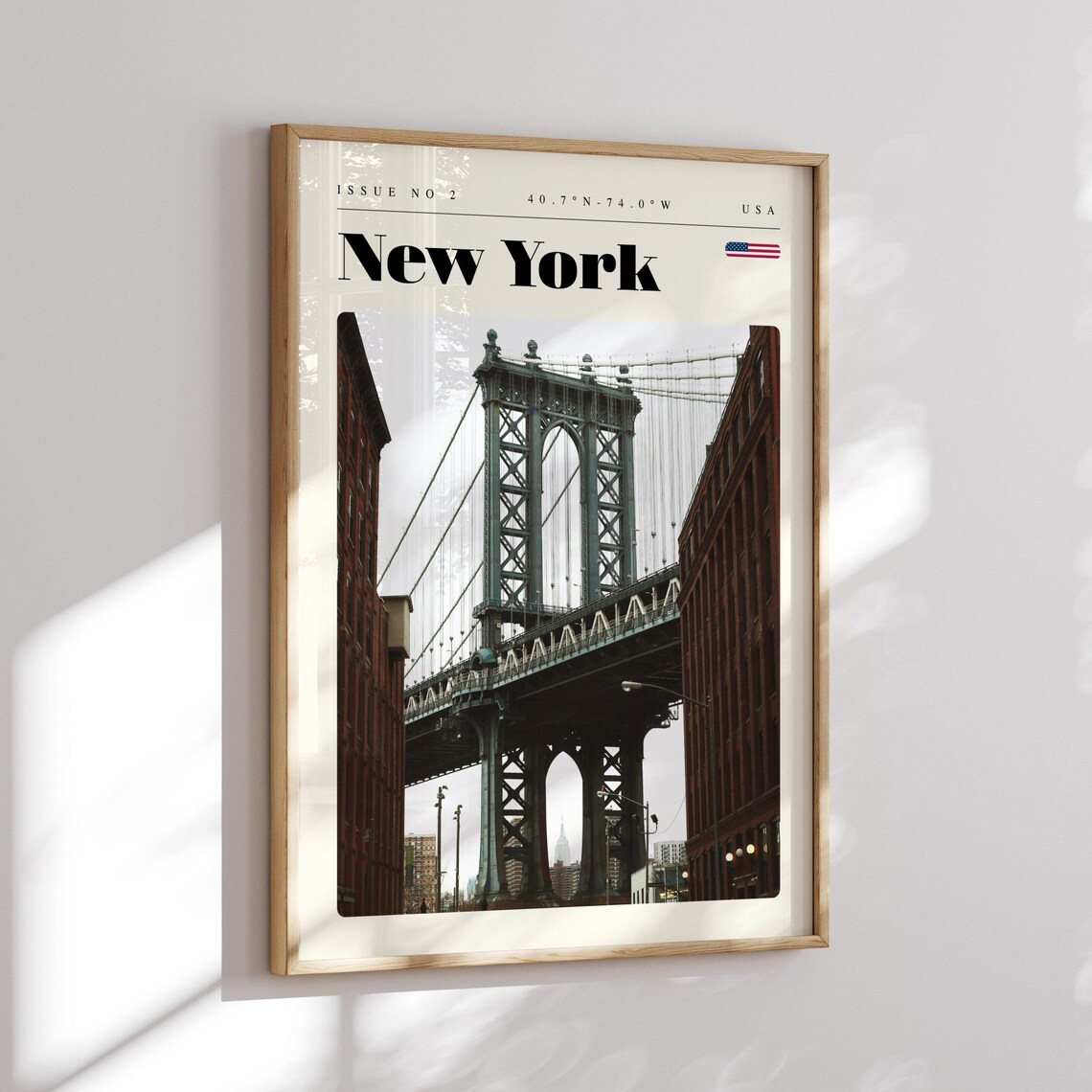 New York Manhattan Bridge Brooklyn DUMBO View Modern Travel Poster - Image 2