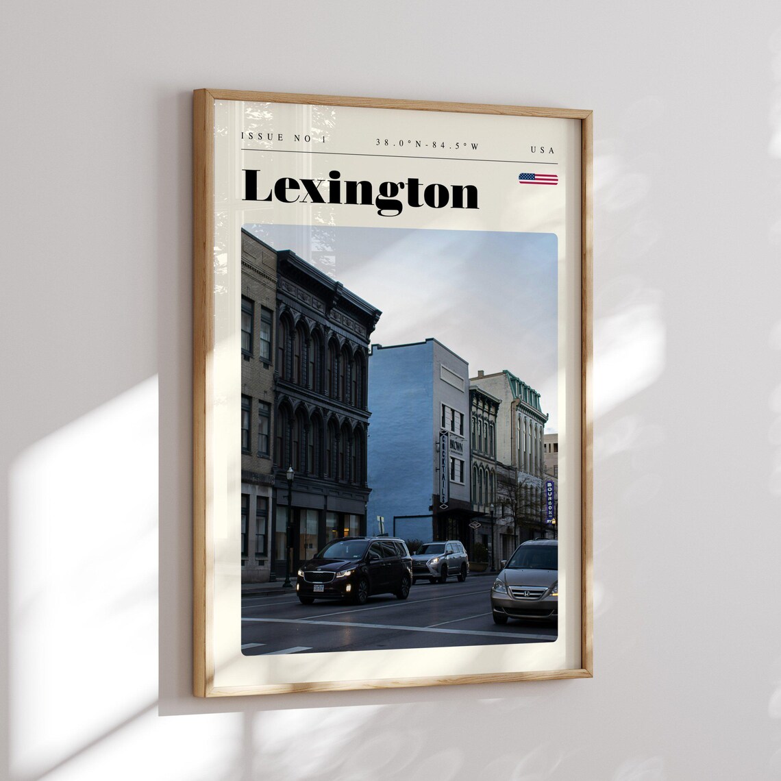 Lexington USA Historic Downtown Street Evening Scene Travel Poster - Image 2