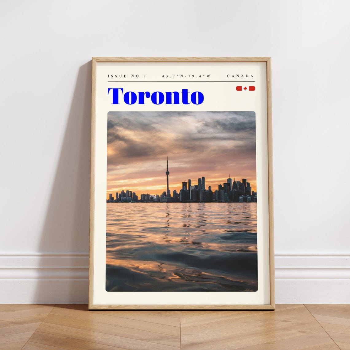 Toronto Canada Vintage Travel Poster CN Tower Sunset Skyline View - Image 3