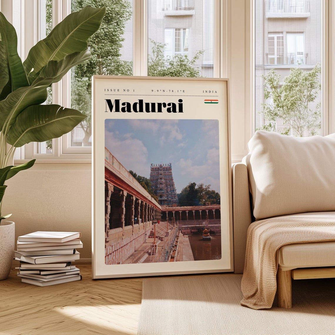 Madurai India Meenakshi Temple Tower Sacred City Travel Poster
