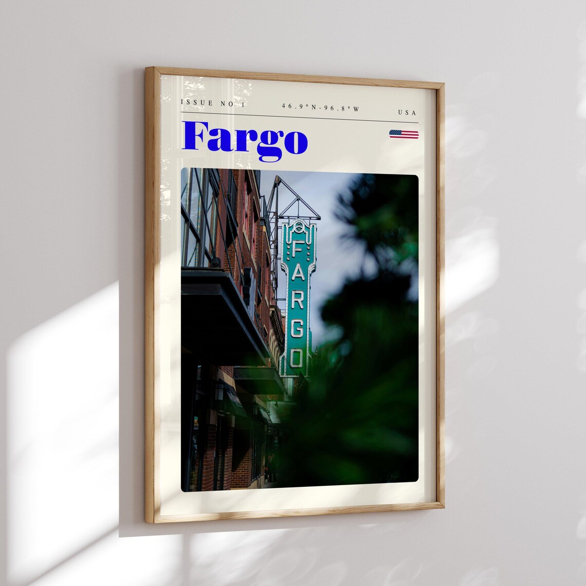 Fargo USA Neon Theater Sign Downtown Street Scene Travel Poster - Image 2