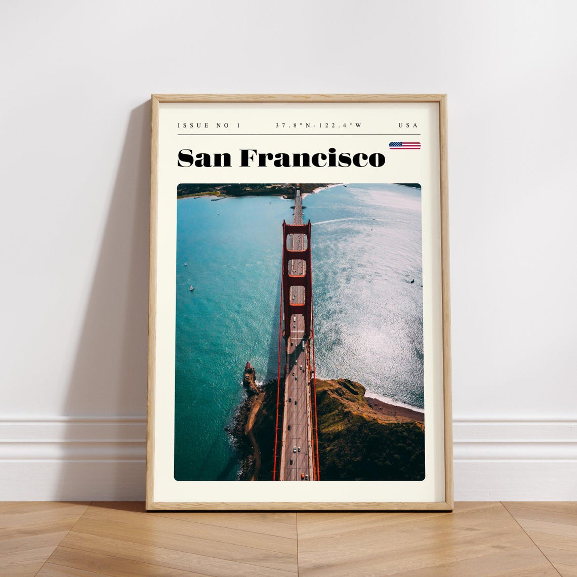 San Francisco USA Golden Gate Bridge Aerial View From Above Poster - Image 3