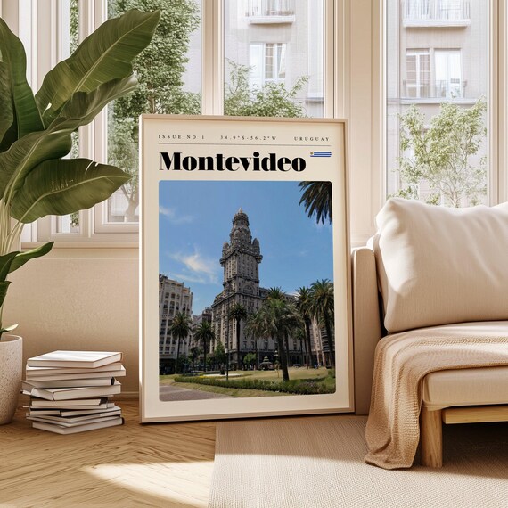 Montevideo Uruguay Palacio Salvo Historic Tower Travel Poster Art