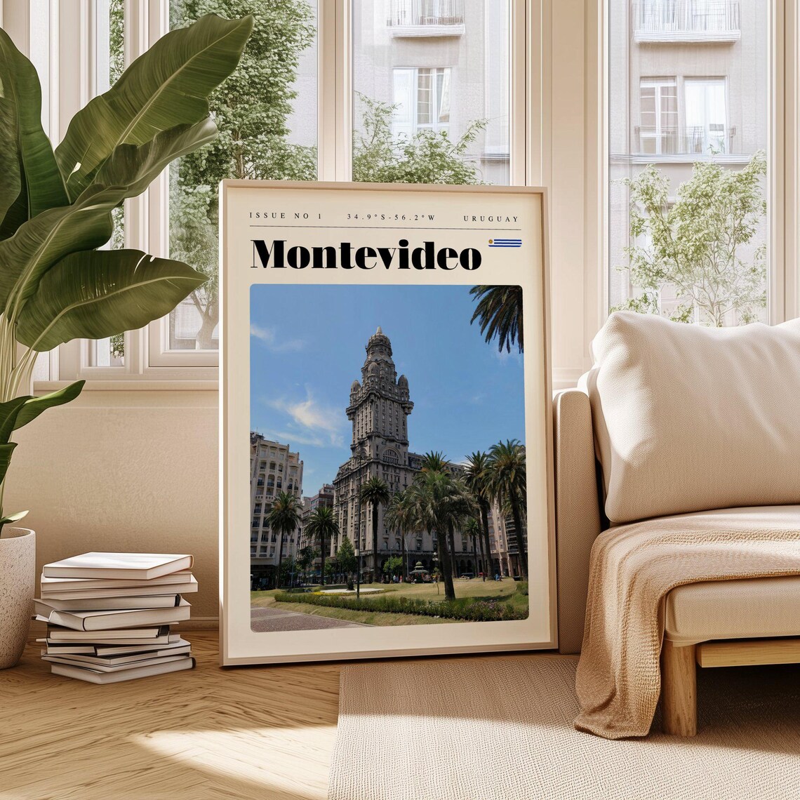 Montevideo Uruguay Palacio Salvo Historic Tower Travel Poster Art