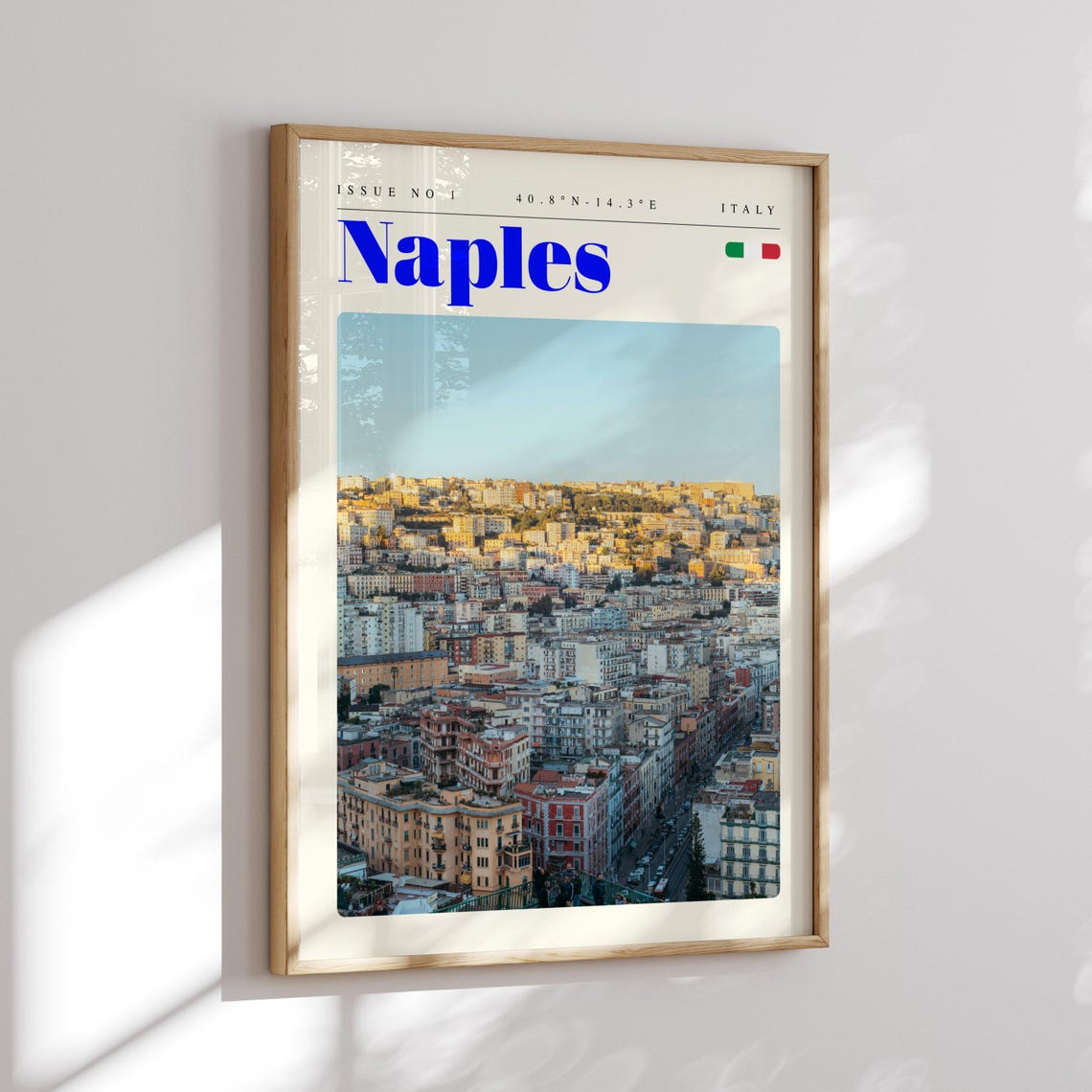 Naples Italy Panoramic City View at Sunset Hills Travel Poster Art - Image 2