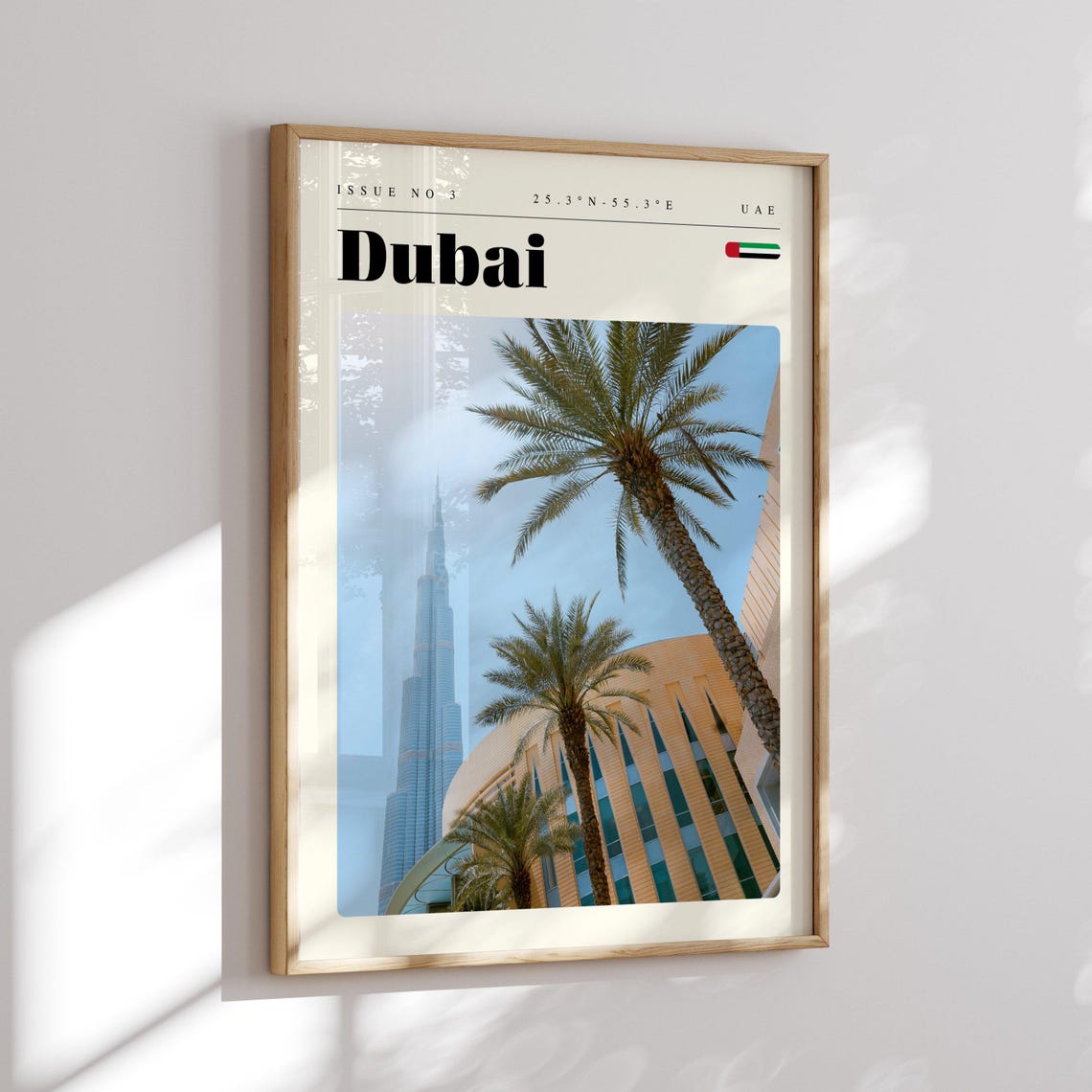 Dubai UAE Burj Khalifa Palm Trees Modern Skyline Travel Poster - Image 2