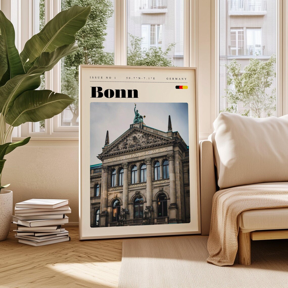 Bonn Germany Historic Museum Alexander Koenig Facade Travel Poster