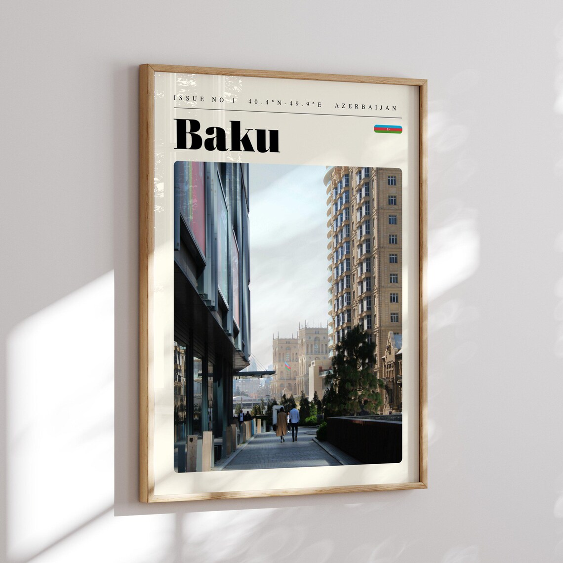 Baku Azerbaijan Historic Boulevard Street Scene Travel Poster - Image 2