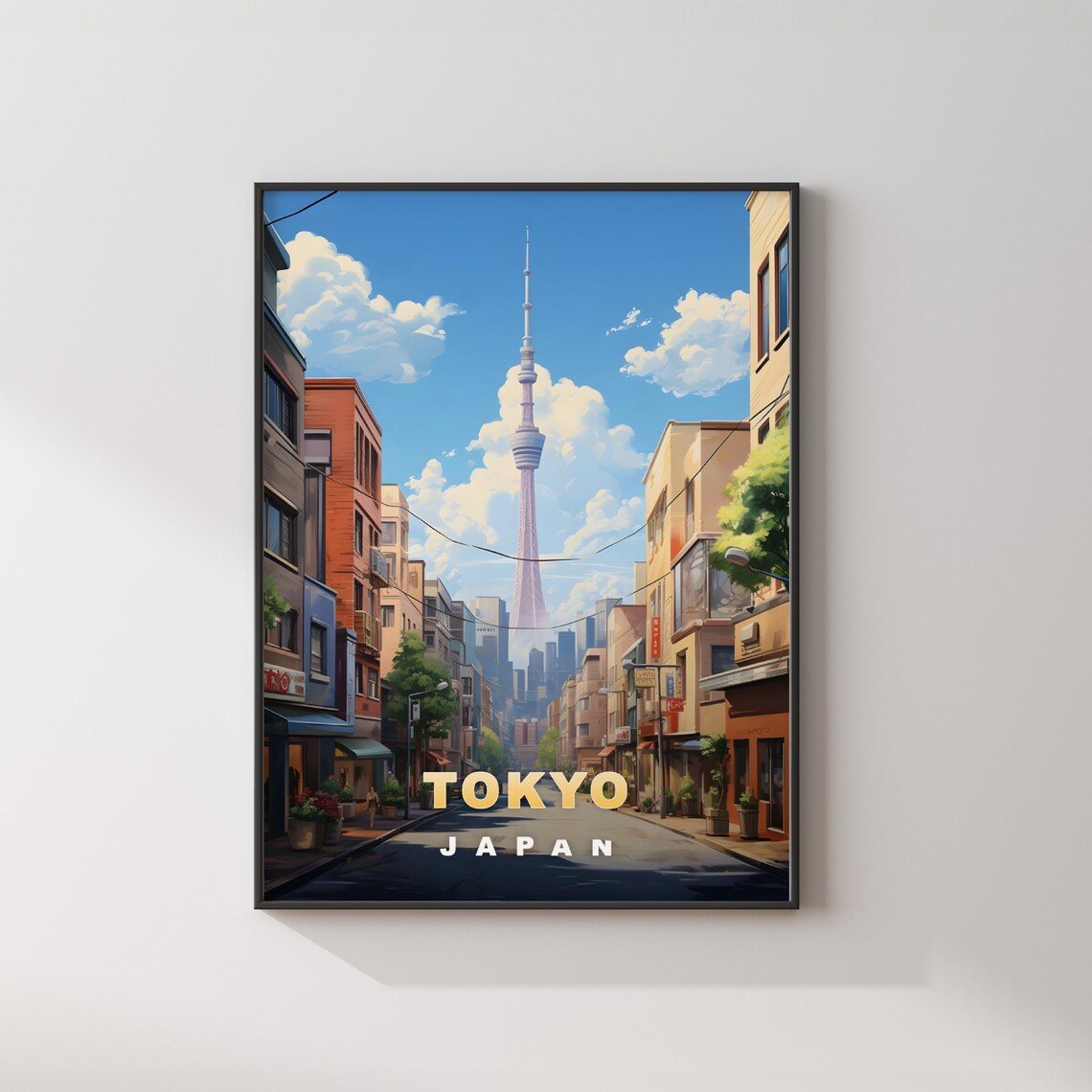 Tokyo Japan Skytree Shopping Street Shops Retro Travel Poster - Image 2