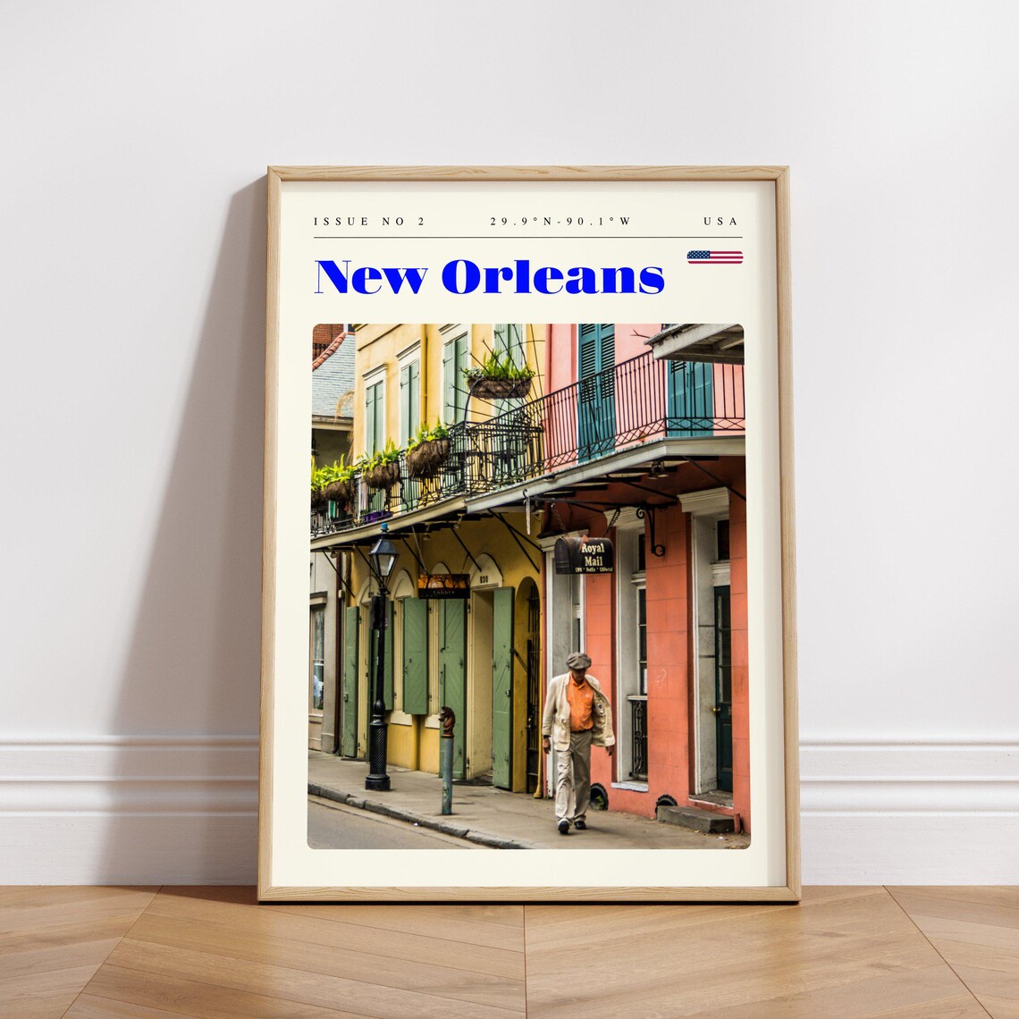 New Orleans French Quarter Colorful Street Scene Travel Poster - Image 3