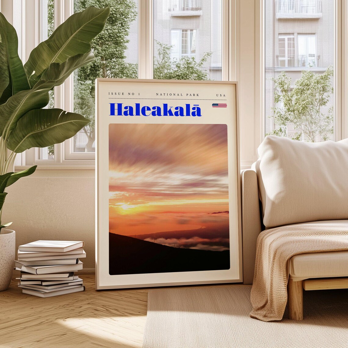 Haleakalā Sunrise Sea of Clouds National Park Retro Travel Poster
