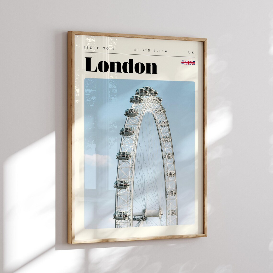 London UK London Eye Ferris Wheel Daytime Modern Travel Poster - Image 2