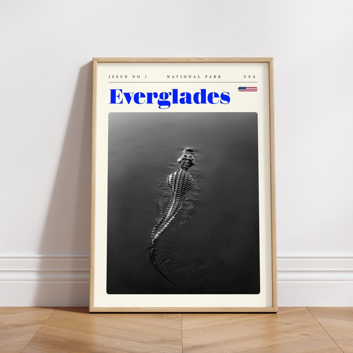 Everglades National Park Alligator Dark Water Wildlife Travel Poster - Image 3