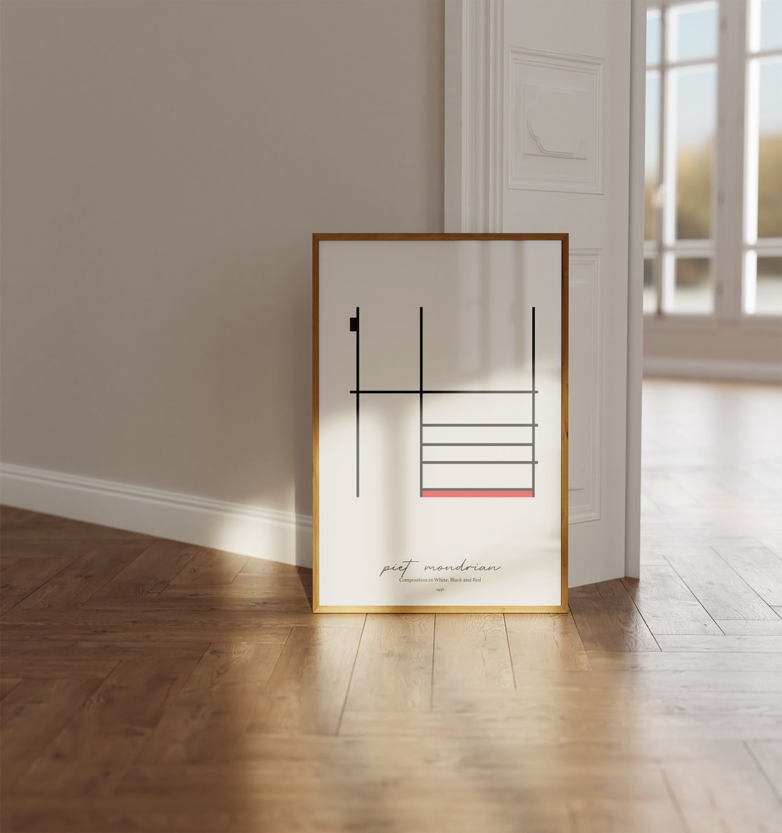 Piet Mondrian Composition White Black Red 1936 Minimalist Grid Poster - Image 4