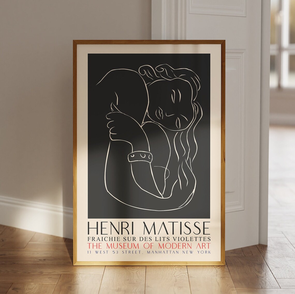 Henri Matisse Fraichie Sur Des Lits Violettes Reclining Line Poster - Image 3