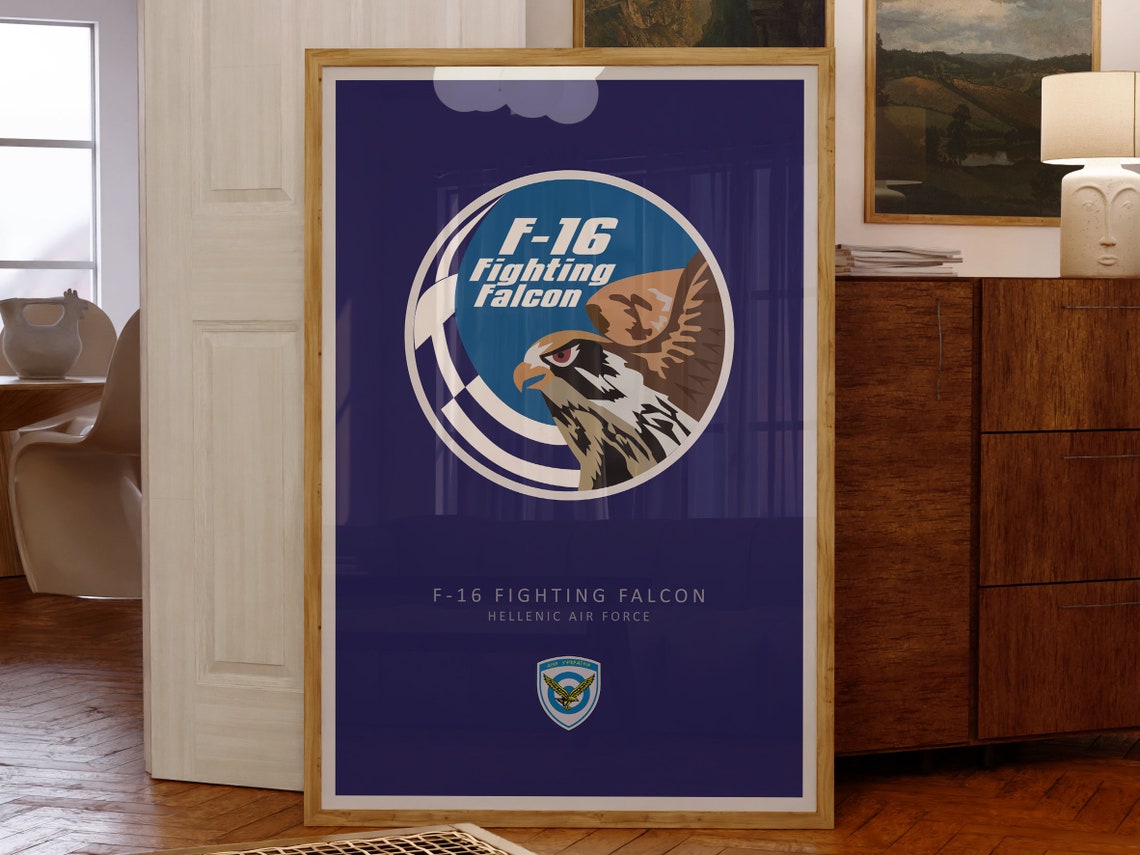 Hellenic Air Force F-16 Fighting Falcon Squadron Patch Poster